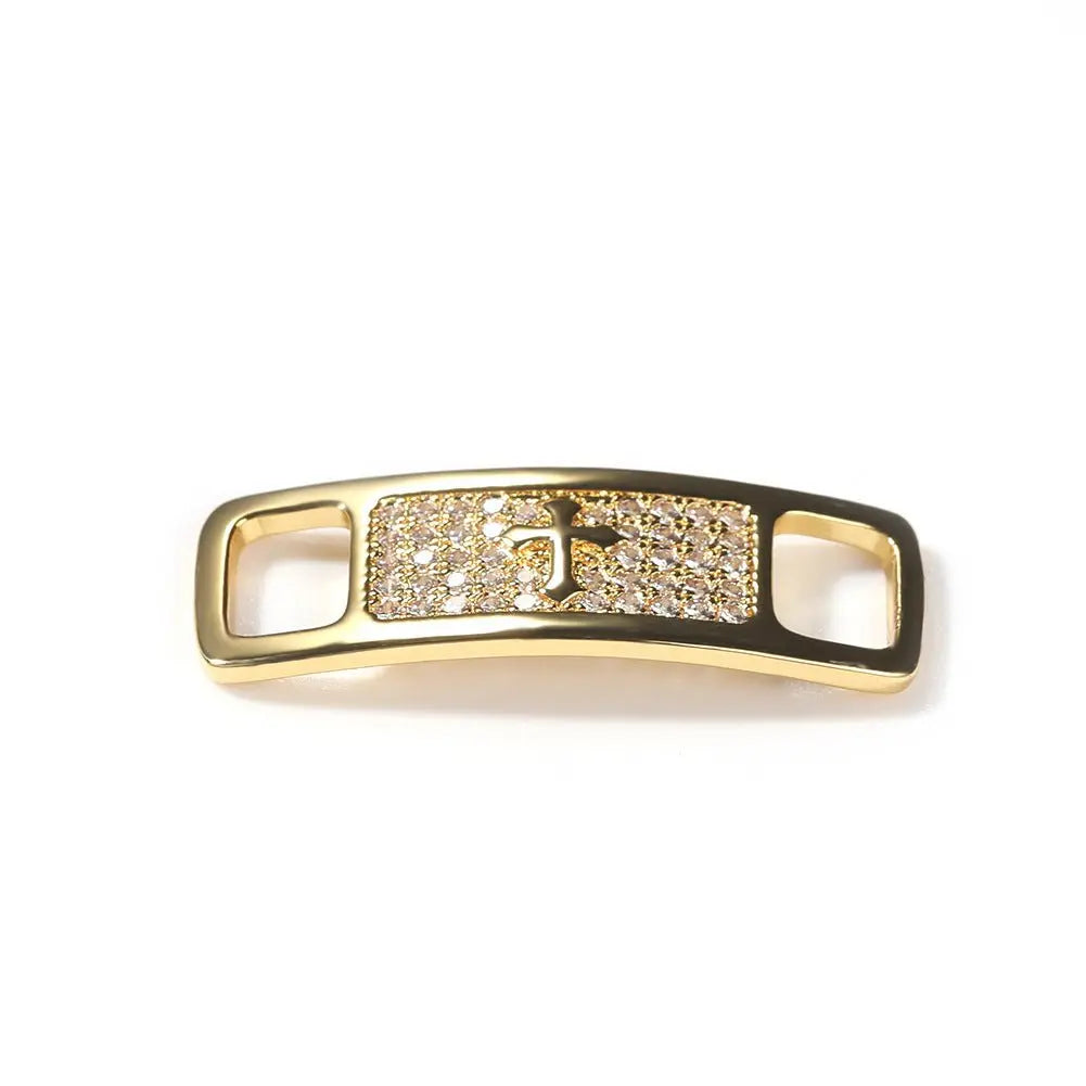 Hip-hop zircon cross smiling face broken heart shoe buckle - Blade & Thread