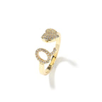 Hip-hop zircon-encrusted 26 English letters ring nowadaysfashion