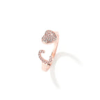 Hip-hop zircon-encrusted 26 English letters ring nowadaysfashion