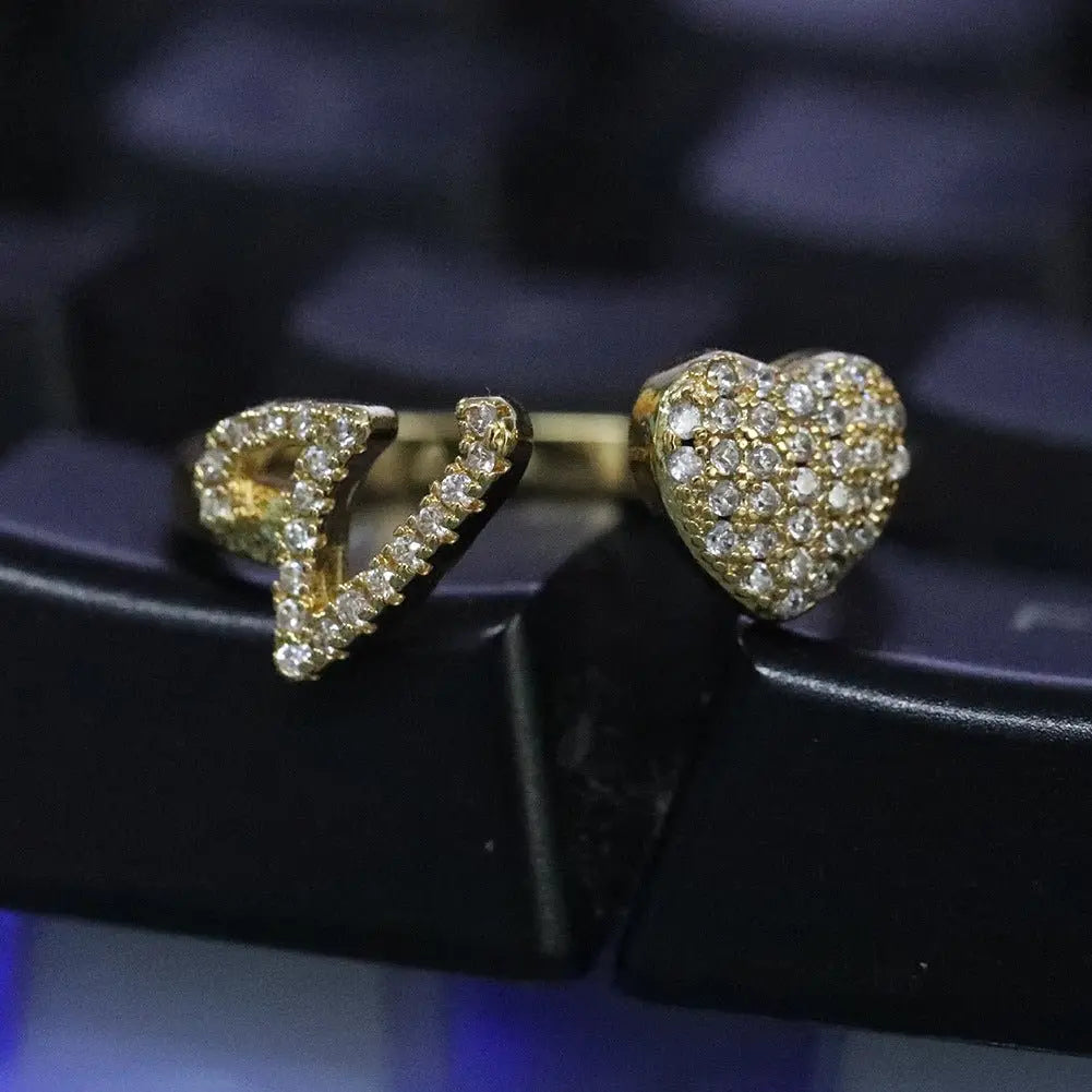 Hip-hop zircon-encrusted 26 English letters ring - Blade & Thread