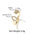 Hip-hop zircon-encrusted 26 English letters ring nowadaysfashion