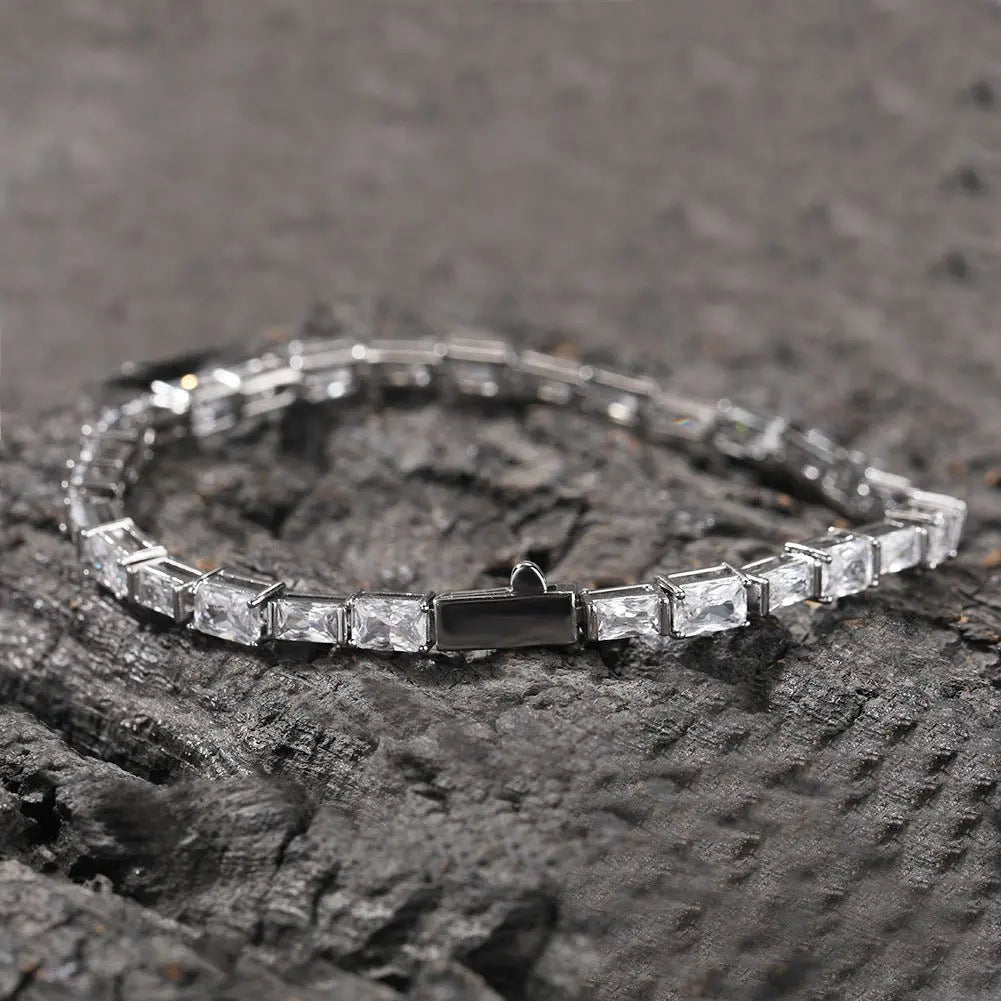 Hip-hop zircon-encrusted emerald color-matching tennis chain - Blade & Thread
