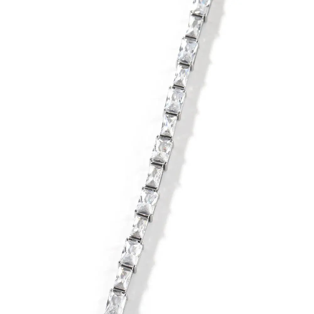 Hip-hop zircon-encrusted emerald color-matching tennis chain nowadaysfashion