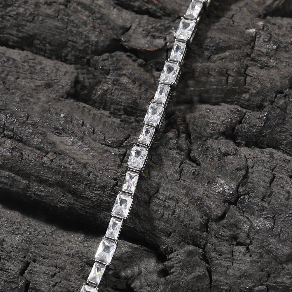 Hip-hop zircon-encrusted emerald color-matching tennis chain - Blade & Thread