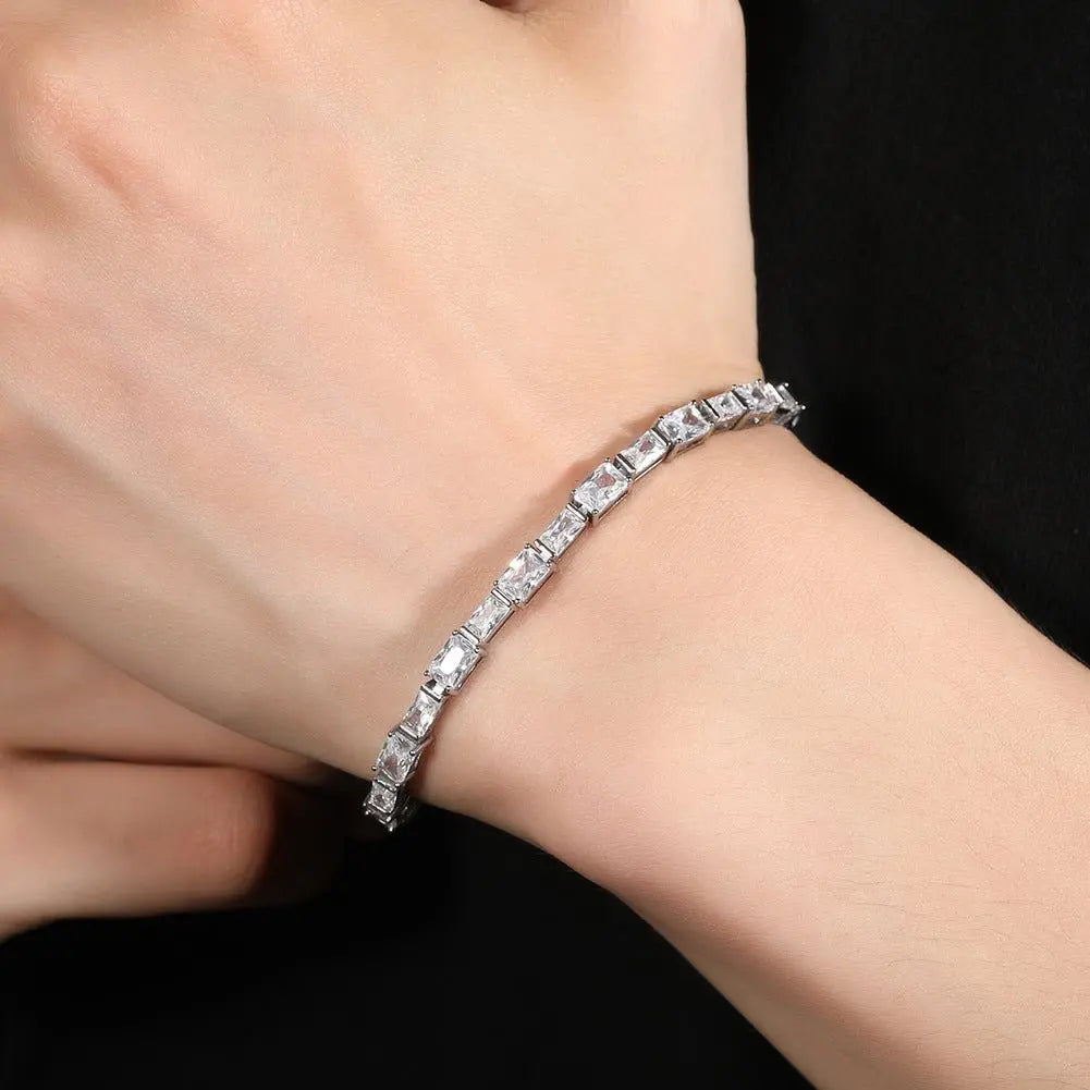 Hip-hop zircon-encrusted emerald color-matching tennis chain - Blade & Thread