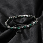 Hip-hop zircon-encrusted emerald color-matching tennis chain nowadaysfashion