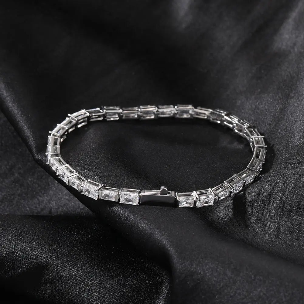 Hip-hop zircon-encrusted emerald color-matching tennis chain nowadaysfashion