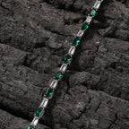 Hip-hop zircon-encrusted emerald color-matching tennis chain nowadaysfashion