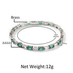 Hip-hop zircon-encrusted emerald color-matching tennis chain nowadaysfashion