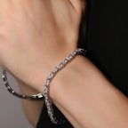 Hip-hop zircon-encrusted emerald color-matching tennis chain nowadaysfashion