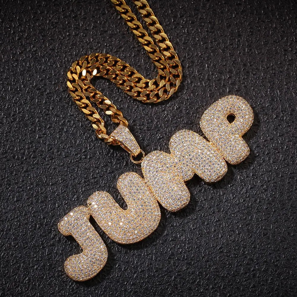 Hip-Hop Zircon English 26 Letters Micropaved Pendant - Blade & Thread