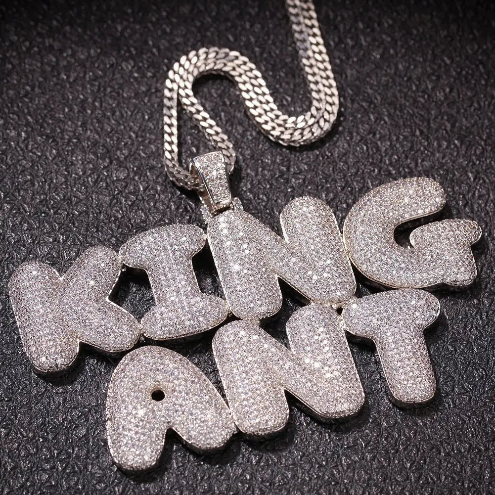 Hip-Hop Zircon English 26 Letters Micropaved Pendant - Blade & Thread