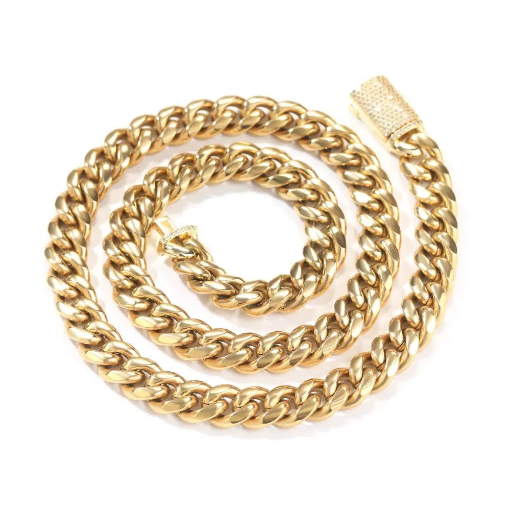 Hip-hop zircon stainless steel zircon necklace - Blade & Thread
