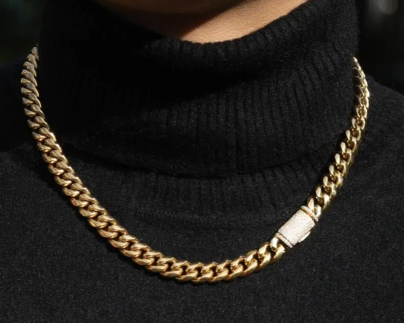 Hip-hop zircon stainless steel zircon necklace - Blade & Thread