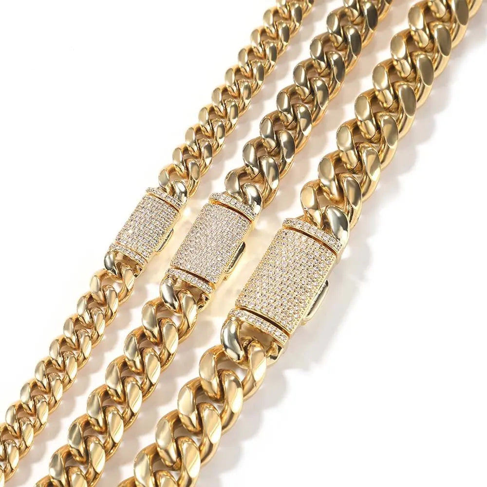 Hip-hop zircon stainless steel zircon necklace - Blade & Thread