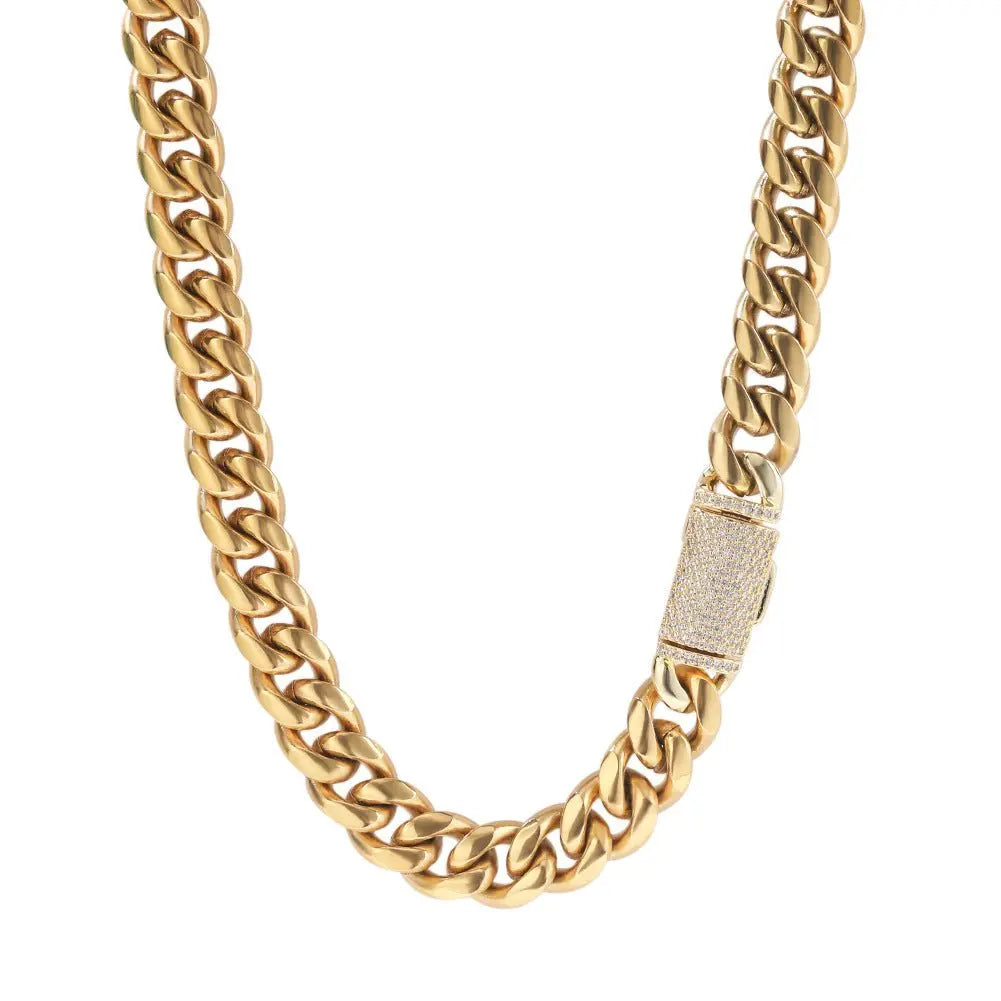 Hip-hop zircon stainless steel zircon necklace - Blade & Thread