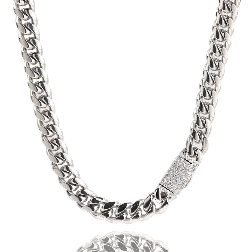 Hip-hop zircon stainless steel zircon necklace - Blade & Thread