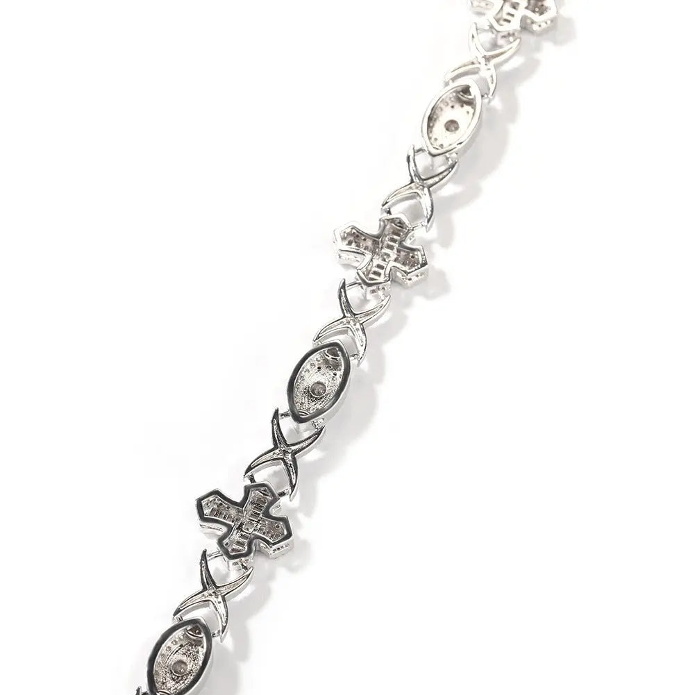 Hip Hop Zirconia Eye Cross Bracelet - Blade & Thread