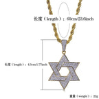 Hip Hop Zirconia Stone Star Of David Pendant Necklaces nowadaysfashion