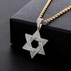 Hip Hop Zirconia Stone Star Of David Pendant Necklaces nowadaysfashion