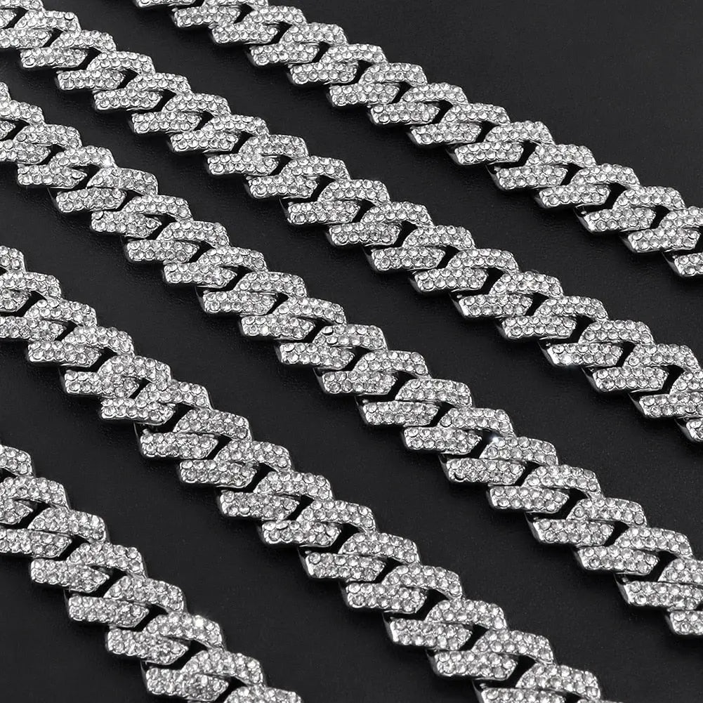 HipHop Prong Cuban Link Chain Necklace Bling Cuban Necklace Jewelry - Blade & Thread