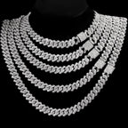 HipHop Prong Cuban Link Chain Necklace Bling Cuban Necklace Jewelry nowadaysfashion