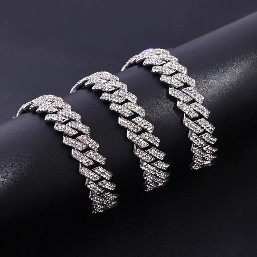 HipHop Prong Cuban Link Chain Necklace Bling Cuban Necklace Jewelry - Blade & Thread