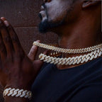 HipHop Prong Cuban Link Chain Necklace Bling Cuban Necklace Jewelry nowadaysfashion