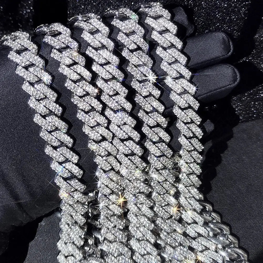HipHop Prong Cuban Link Chain Necklace Bling Cuban Necklace Jewelry - Blade & Thread