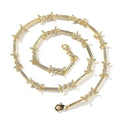 Hiphop zircon-encrusted barbed wire necklace nowadaysfashion