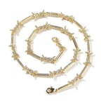 Hiphop zircon-encrusted barbed wire necklace nowadaysfashion
