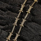 Hiphop zircon-encrusted barbed wire necklace nowadaysfashion