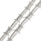 Hiphop zircon-encrusted barbed wire necklace nowadaysfashion