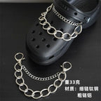 Hole shoe chain cool punk dark multi-layer shoe buckle rivet pearl shoe chain nowadaysfashion
