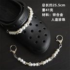 Hole shoe chain cool punk dark multi-layer shoe buckle rivet pearl shoe chain nowadaysfashion