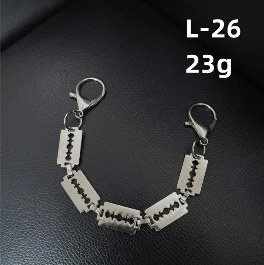 Hole shoe chain cool punk dark multi-layer shoe buckle rivet pearl shoe chain - Blade & Thread