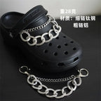 Hole shoe chain cool punk dark multi-layer shoe buckle rivet pearl shoe chain nowadaysfashion