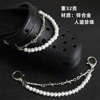 Hole shoe chain cool punk dark multi-layer shoe buckle rivet pearl shoe chain nowadaysfashion