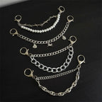 Hole shoe chain cool punk dark multi-layer shoe buckle rivet pearl shoe chain nowadaysfashion