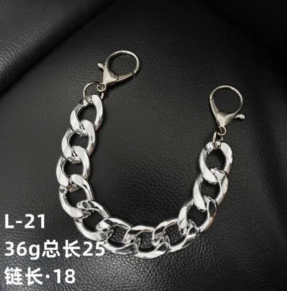 Hole shoe chain cool punk dark multi-layer shoe buckle rivet pearl shoe chain - Blade & Thread
