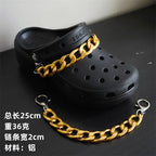 Hole shoe chain cool punk dark multi-layer shoe buckle rivet pearl shoe chain nowadaysfashion