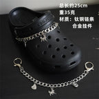 Hole shoe chain cool punk dark multi-layer shoe buckle rivet pearl shoe chain nowadaysfashion