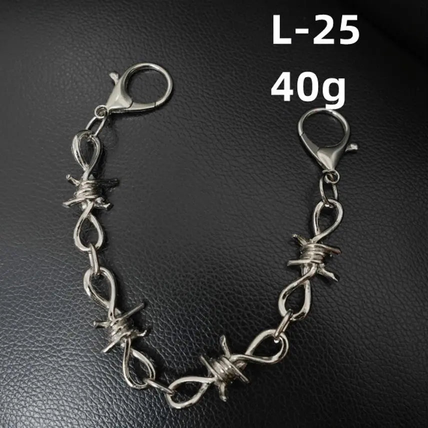 Hole shoe chain cool punk dark multi-layer shoe buckle rivet pearl shoe chain - Blade & Thread