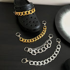 Hole shoe chain cool punk dark multi-layer shoe buckle rivet pearl shoe chain nowadaysfashion