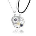 Hollow Design Sun Moon Magnet Puzzle matching necklaces 100 Language I Love You Couple Necklaces nowadaysfashion