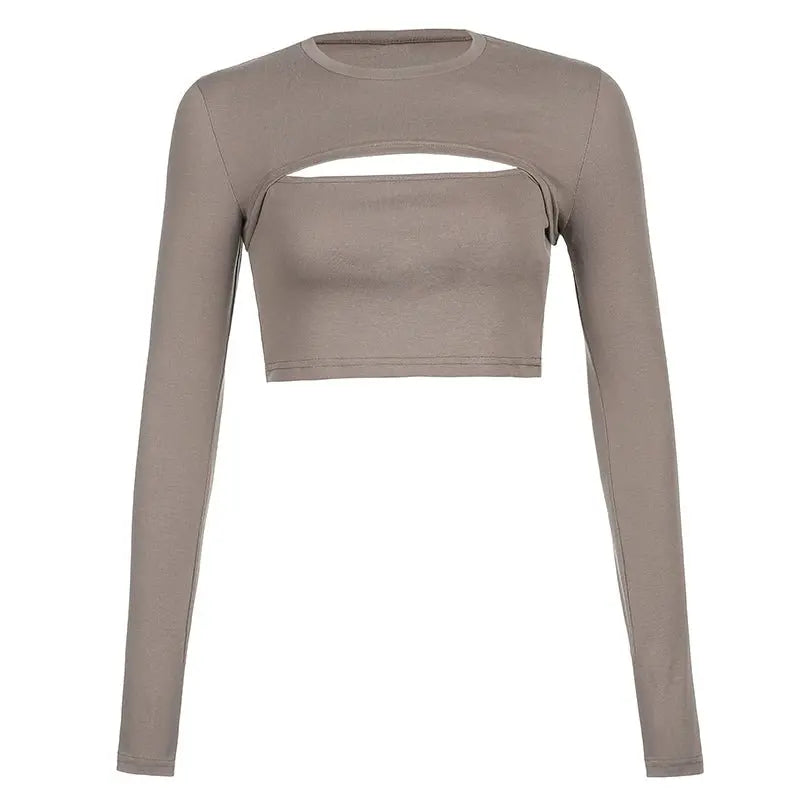 Hollow Knit Top Sweater Women Party Navel Slim Ribbed Summer Lady Shirts - Blade & Thread