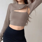 Hollow Knit Top Sweater Women Party Navel Slim Ribbed Summer Lady Shirts nowadaysfashion