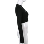 Hollow Knit Top Sweater Women Party Navel Slim Ribbed Summer Lady Shirts nowadaysfashion