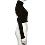 Hollow Knit Top Sweater Women Party Navel Slim Ribbed Summer Lady Shirts nowadaysfashion