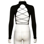 Hollow Knit Top Sweater Women Party Navel Slim Ribbed Summer Lady Shirts nowadaysfashion